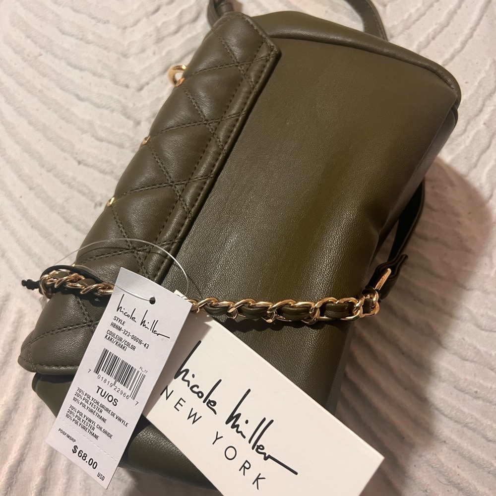 nicole miller green&gold purse